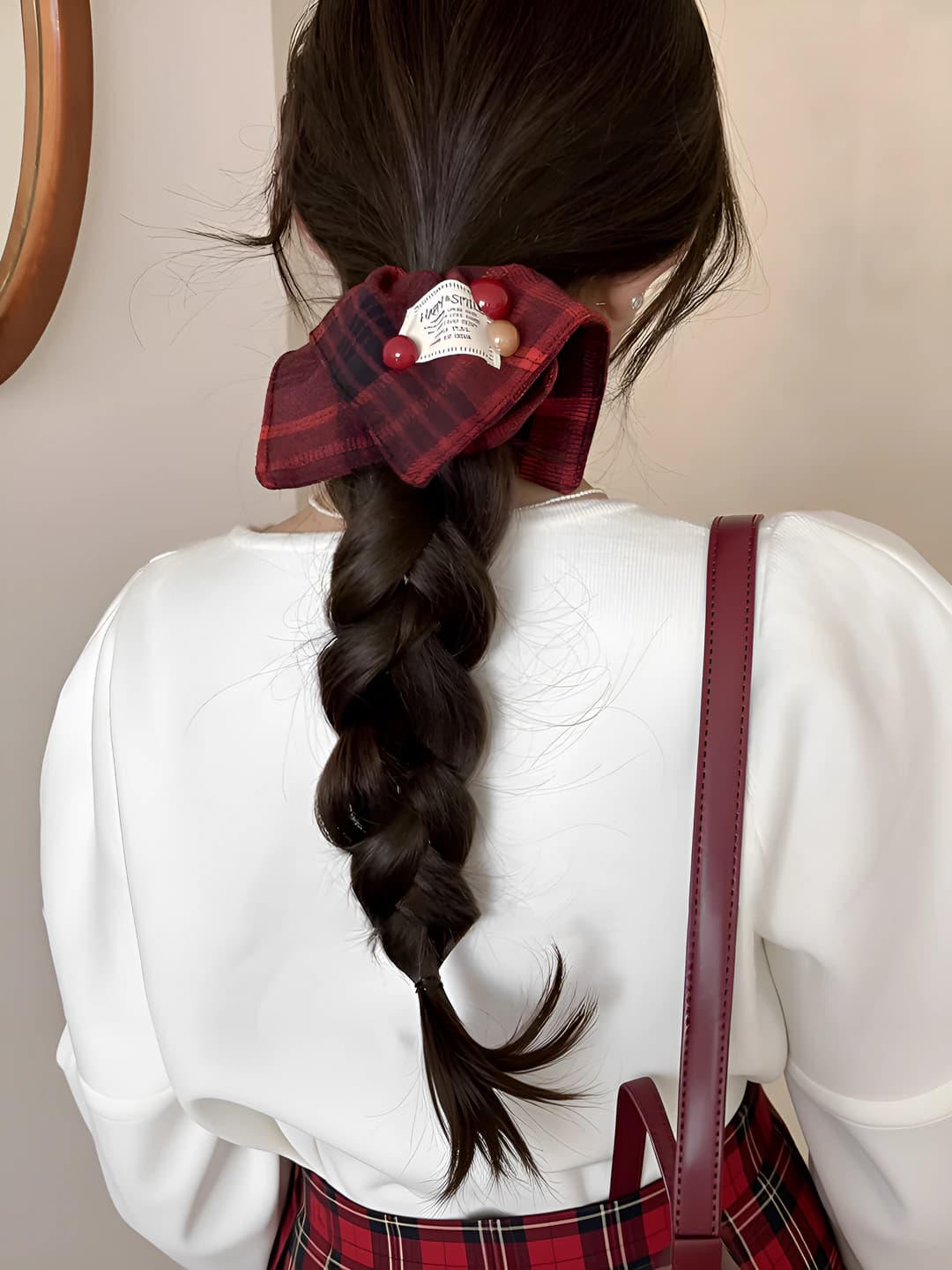 Red plaid scarf