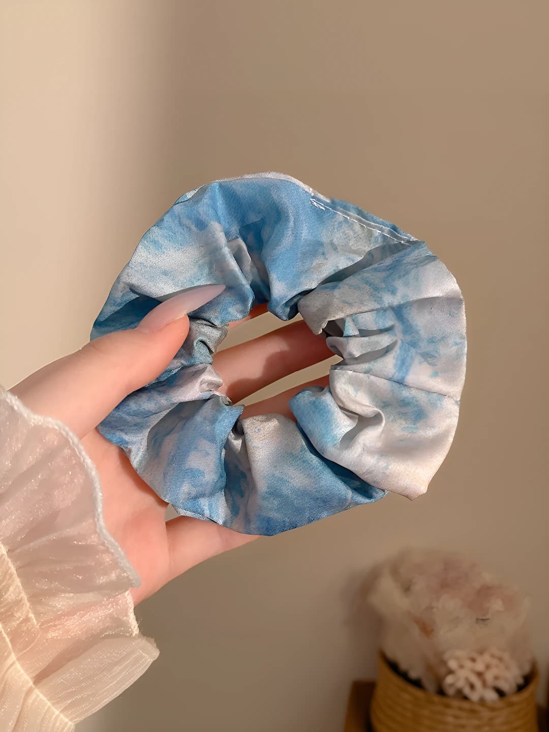 2# Tie-dye atlas-ko'k 12 sm