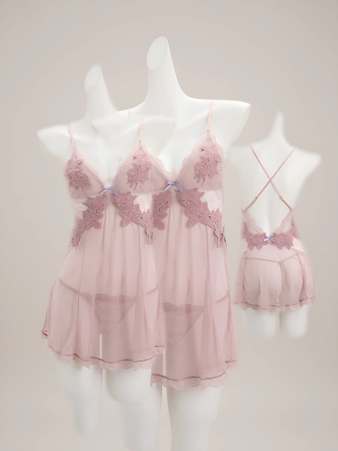 1899 Grey Purple (Sleep Dress + Underwear)
