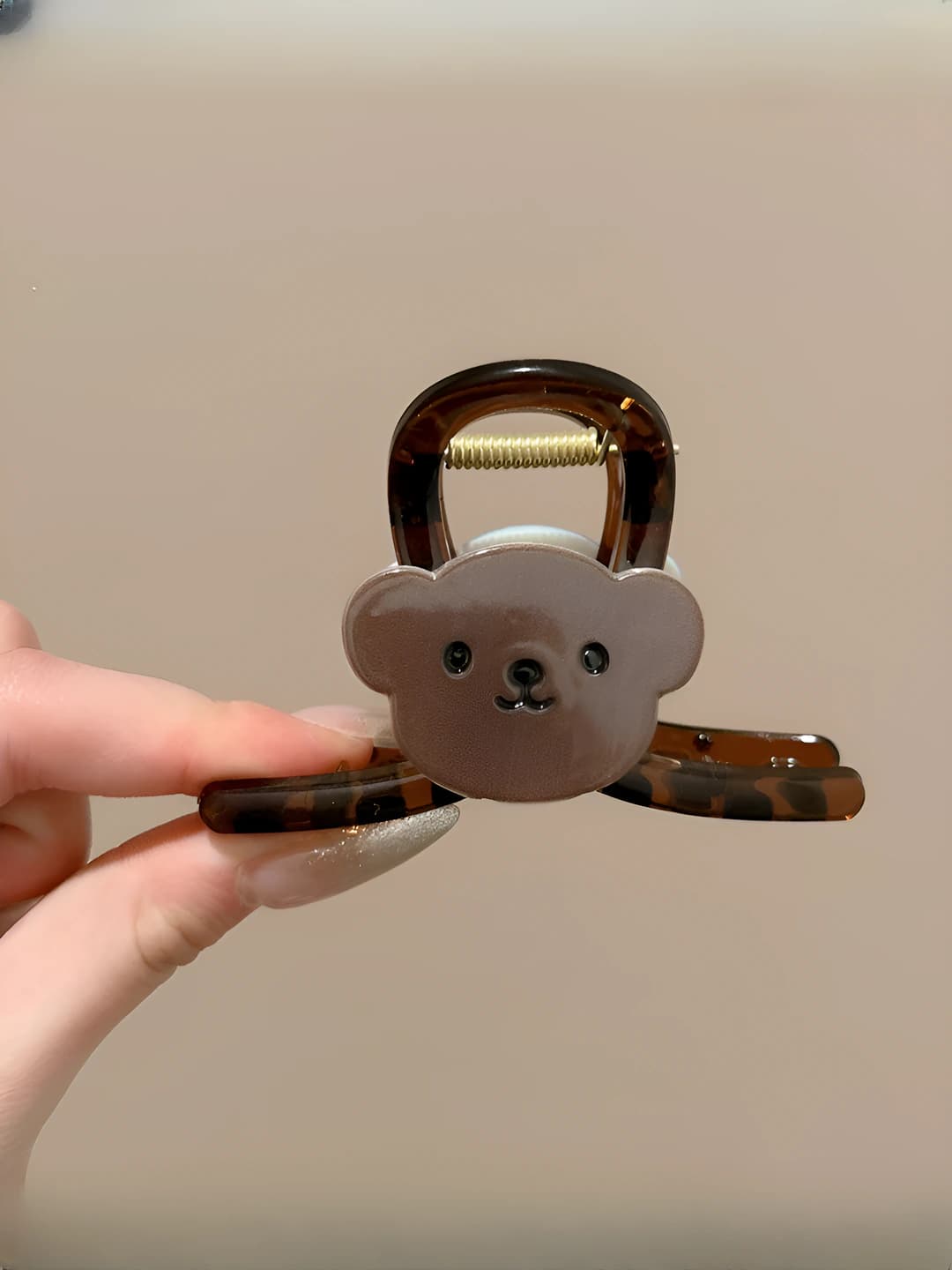 Чайно-коричневый, средний мишка клипс, 8 см