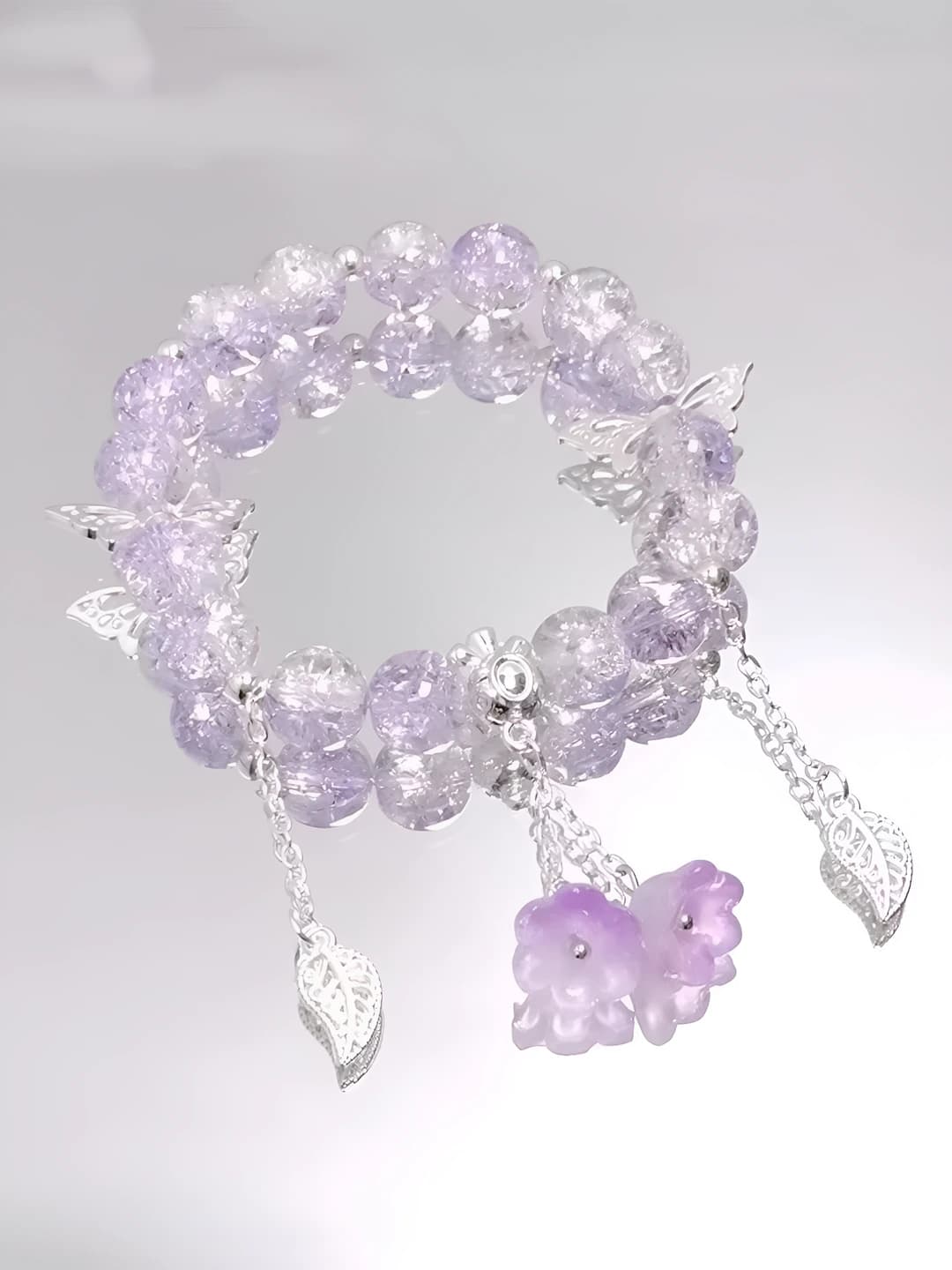Shiny orchid bracelet purple