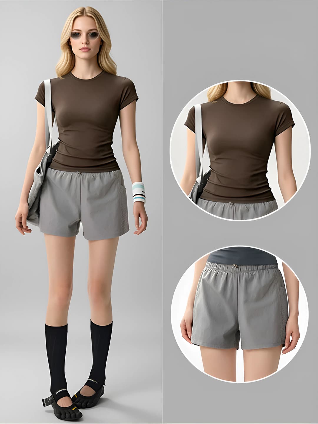 Women's summer sports suit: sleeveless set (top and shorts), breathable, for sports