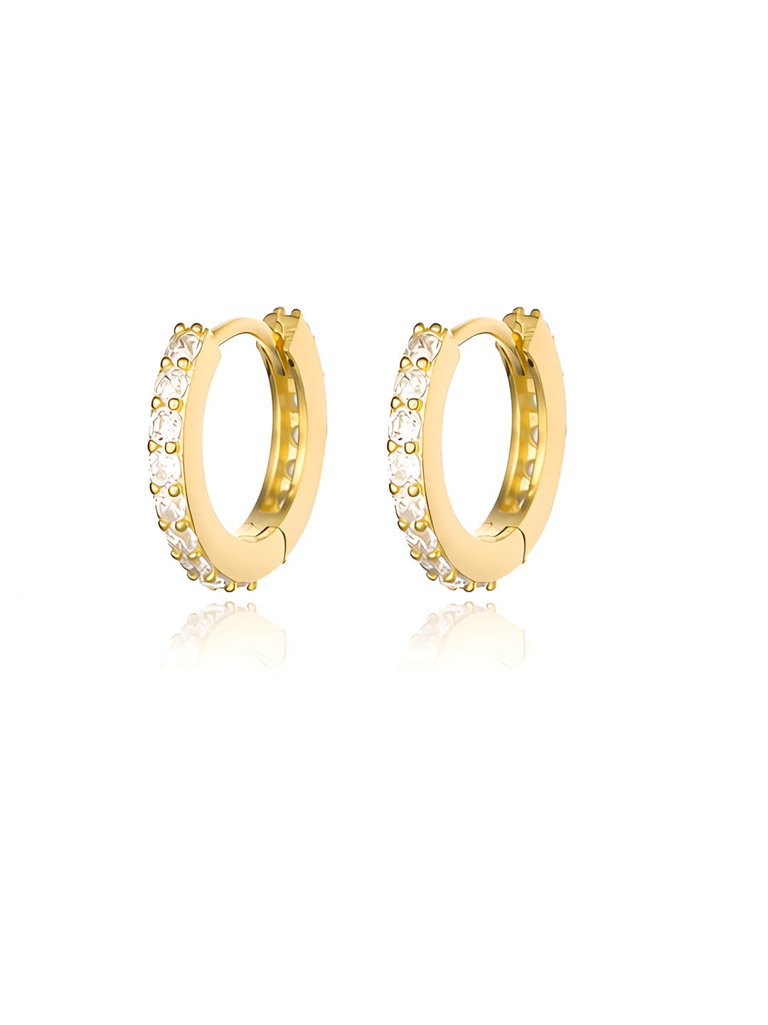 Gold 8mm hoop earrings pair