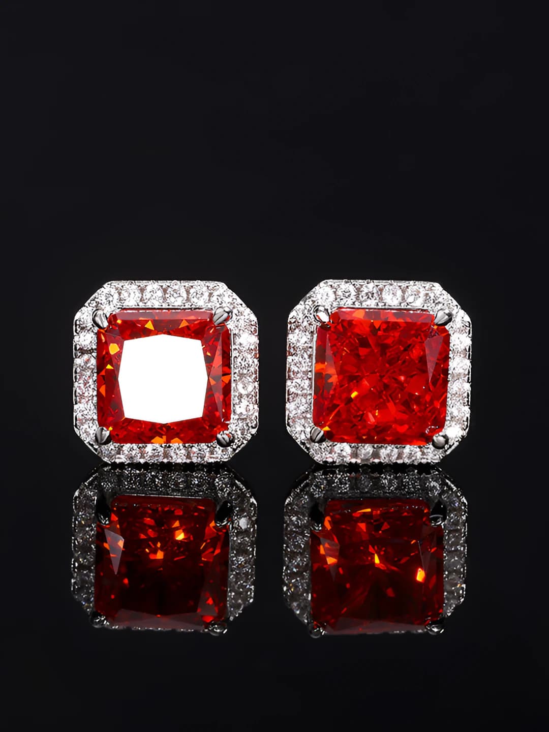 Ice cut China red studs