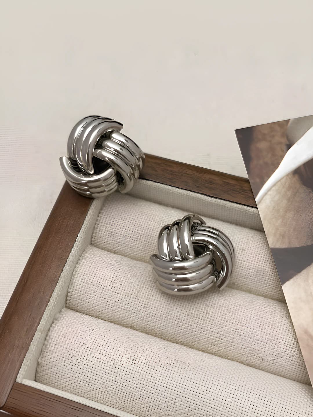 Silver stud earrings
