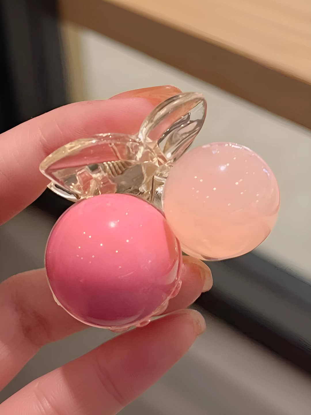 Pink cherry claw clip