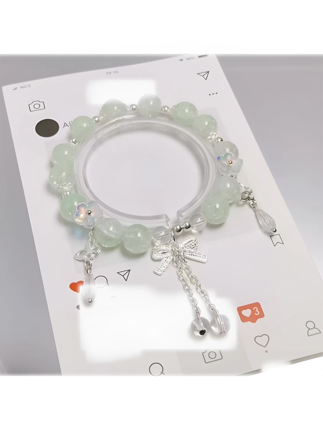 Tassel crystal butterfly green