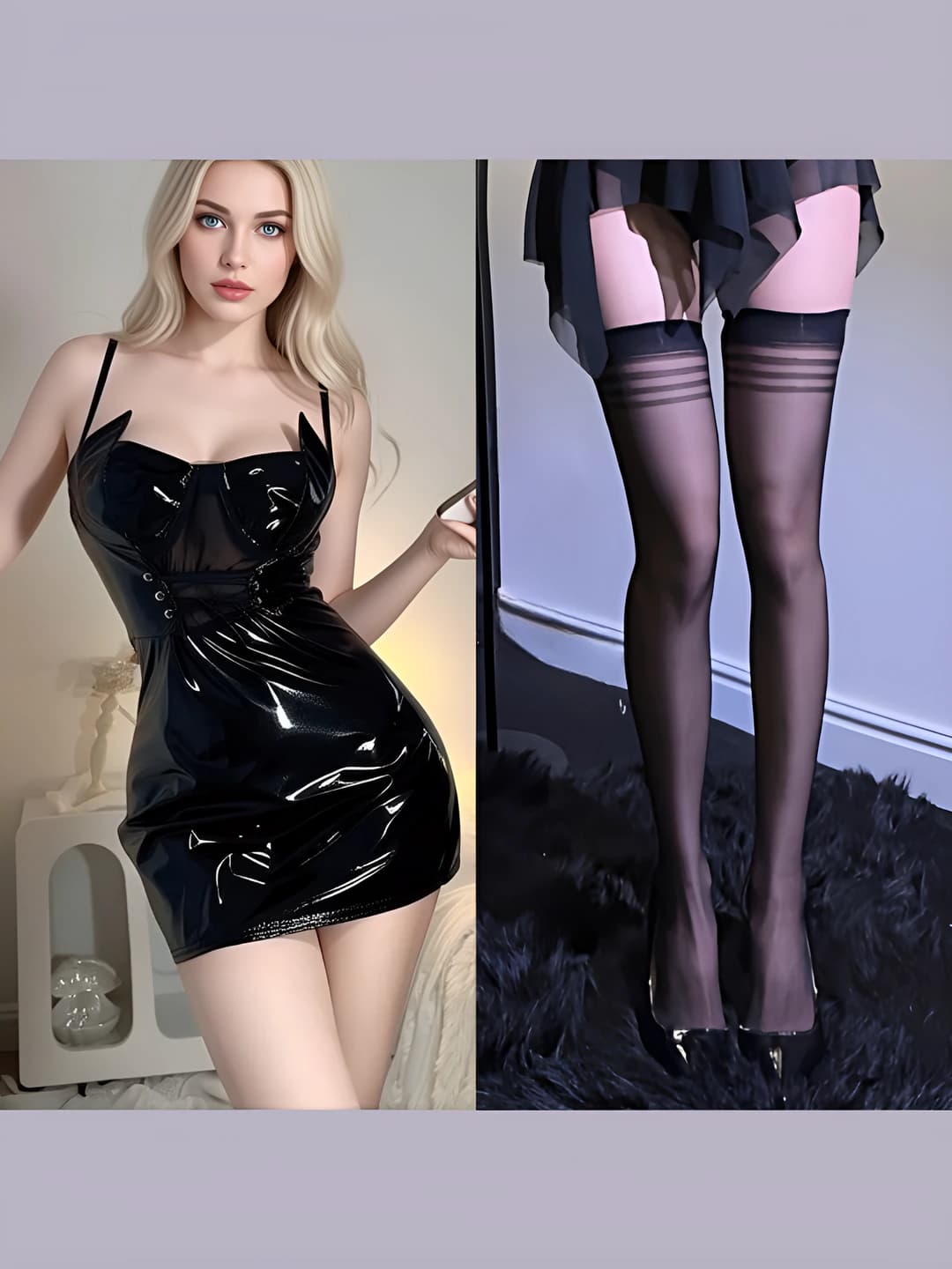Black + black striped socks
