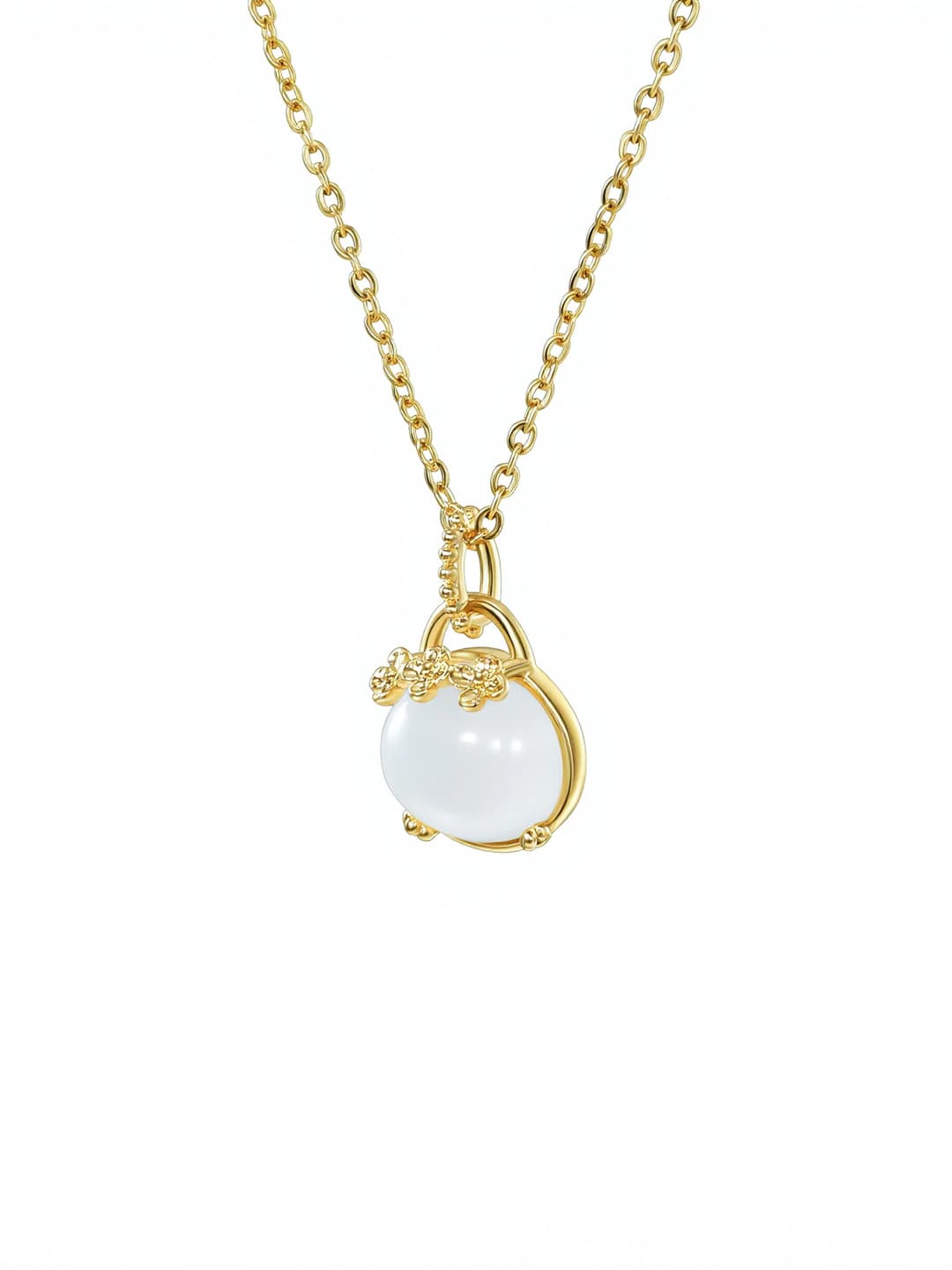 Women's brass alloy chain necklace with micro-set zircon, in a chic style