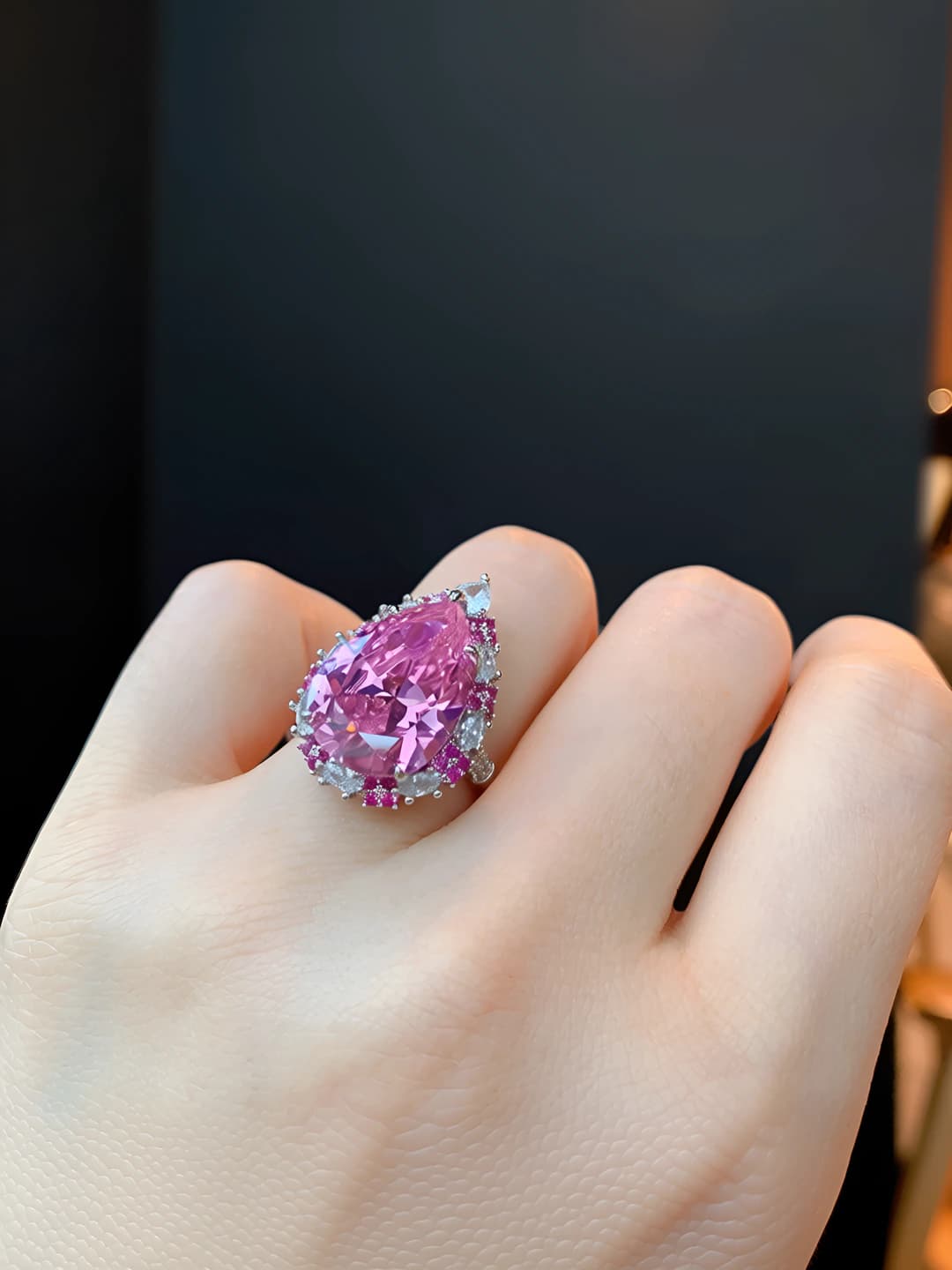 Pink diamond ring