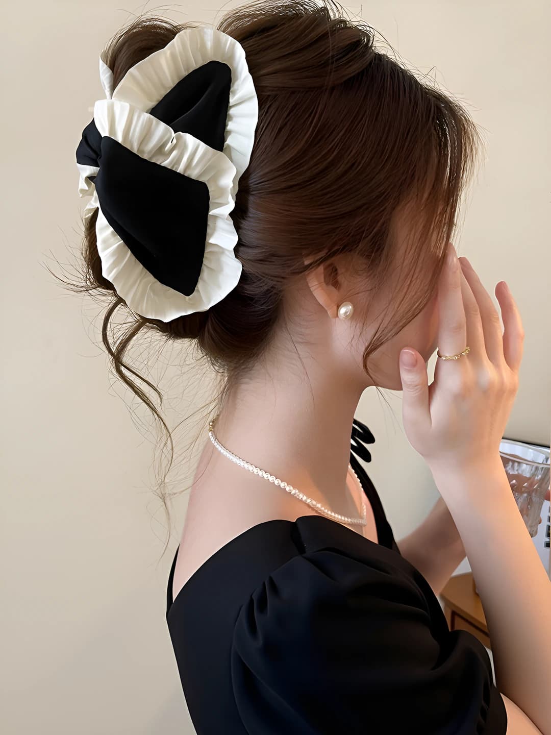 5# Белый цветочный край треугольный зажим ~13cm