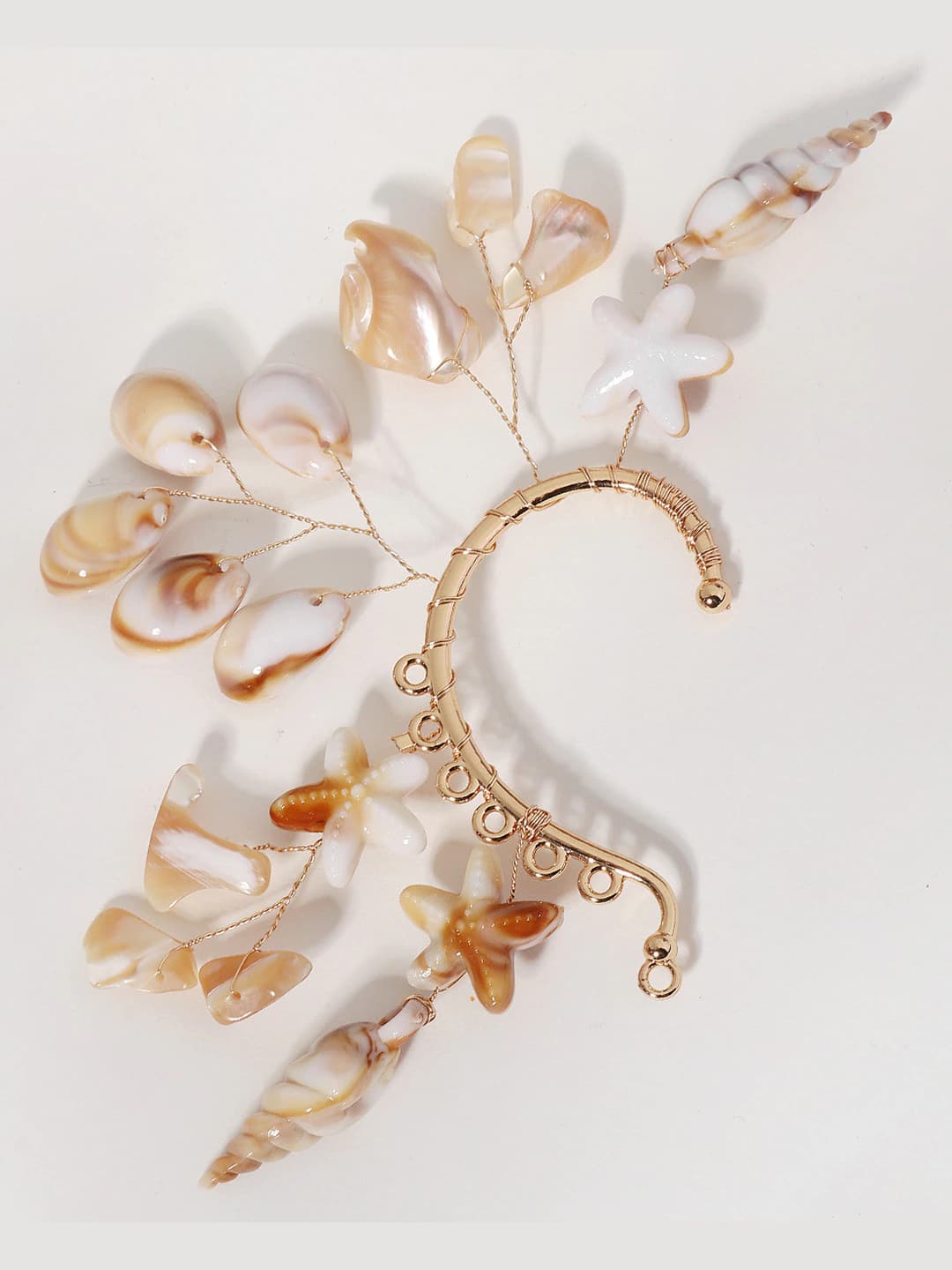 Ocean style star and shell earrings