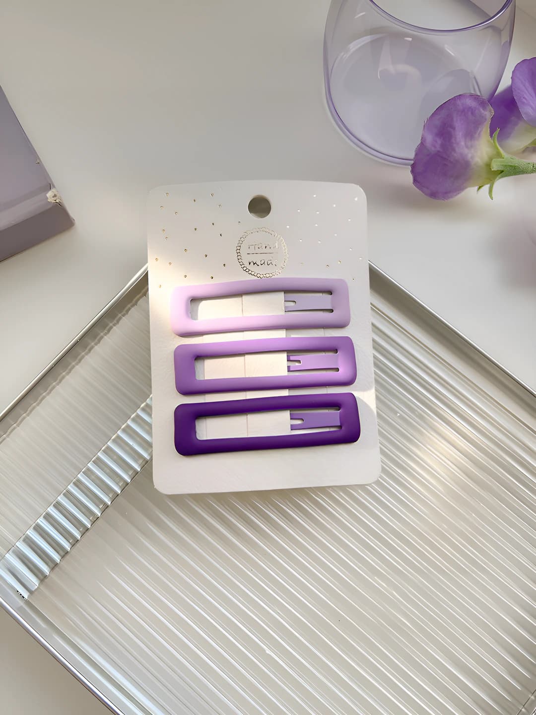 Purple rectangle 3 pcs