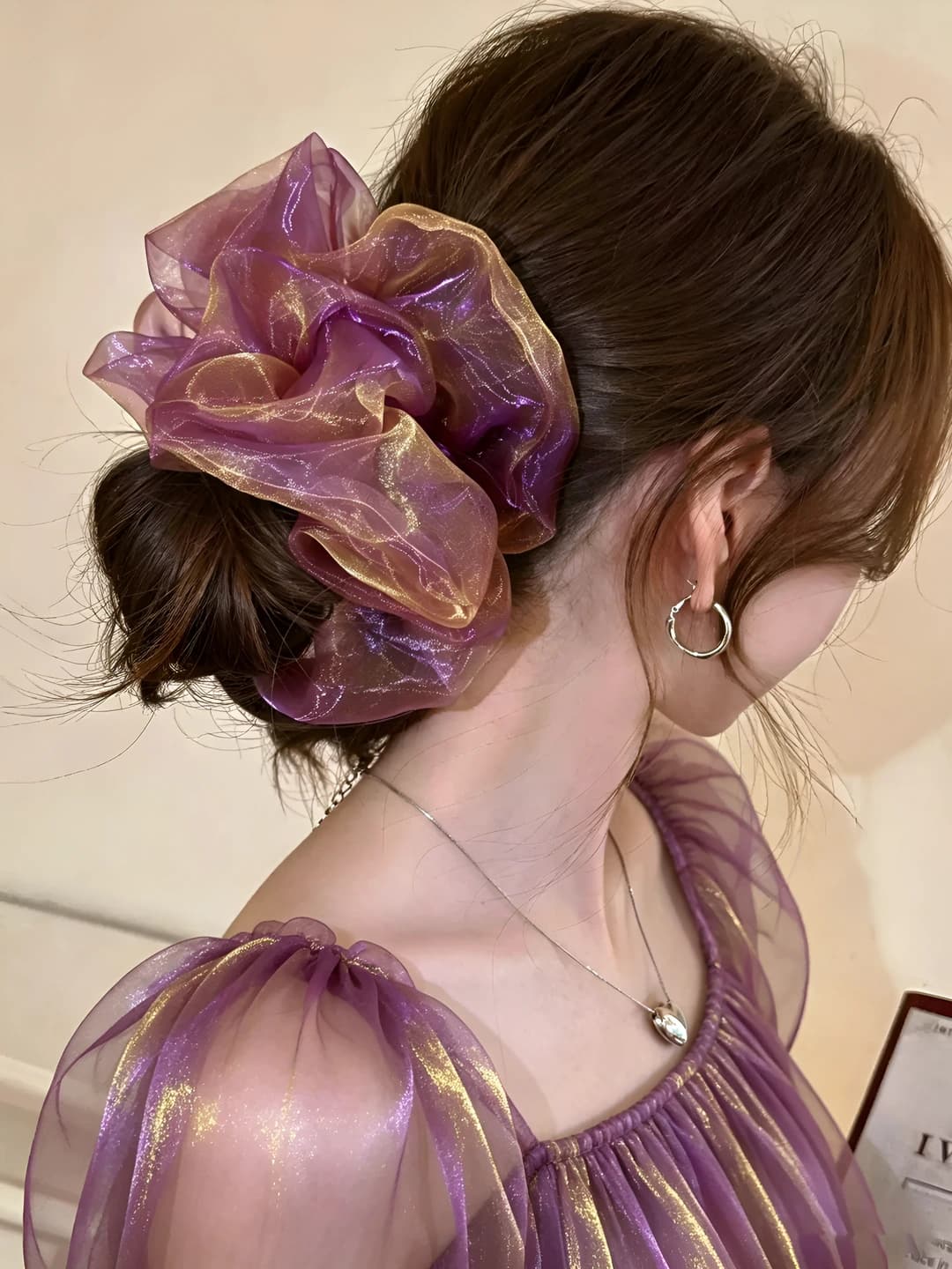Shimmer purple mermaid scrunchie
