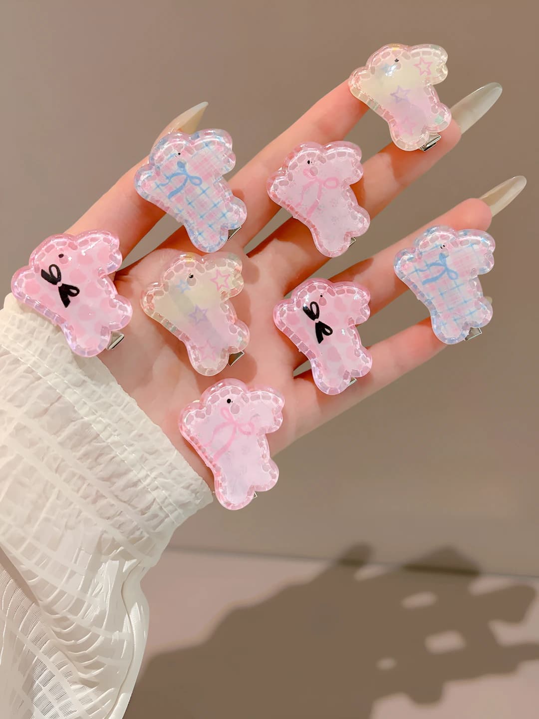 15# Pink bunny, 8 pcs