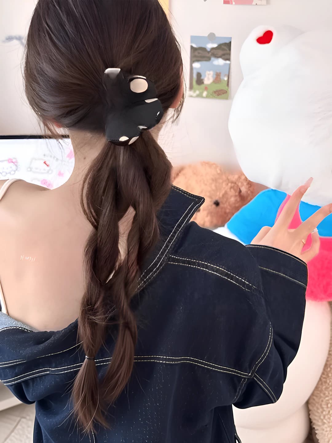 Women's flower hair clips and combs: casual style, 2026, small size, handmade fabric shark clip