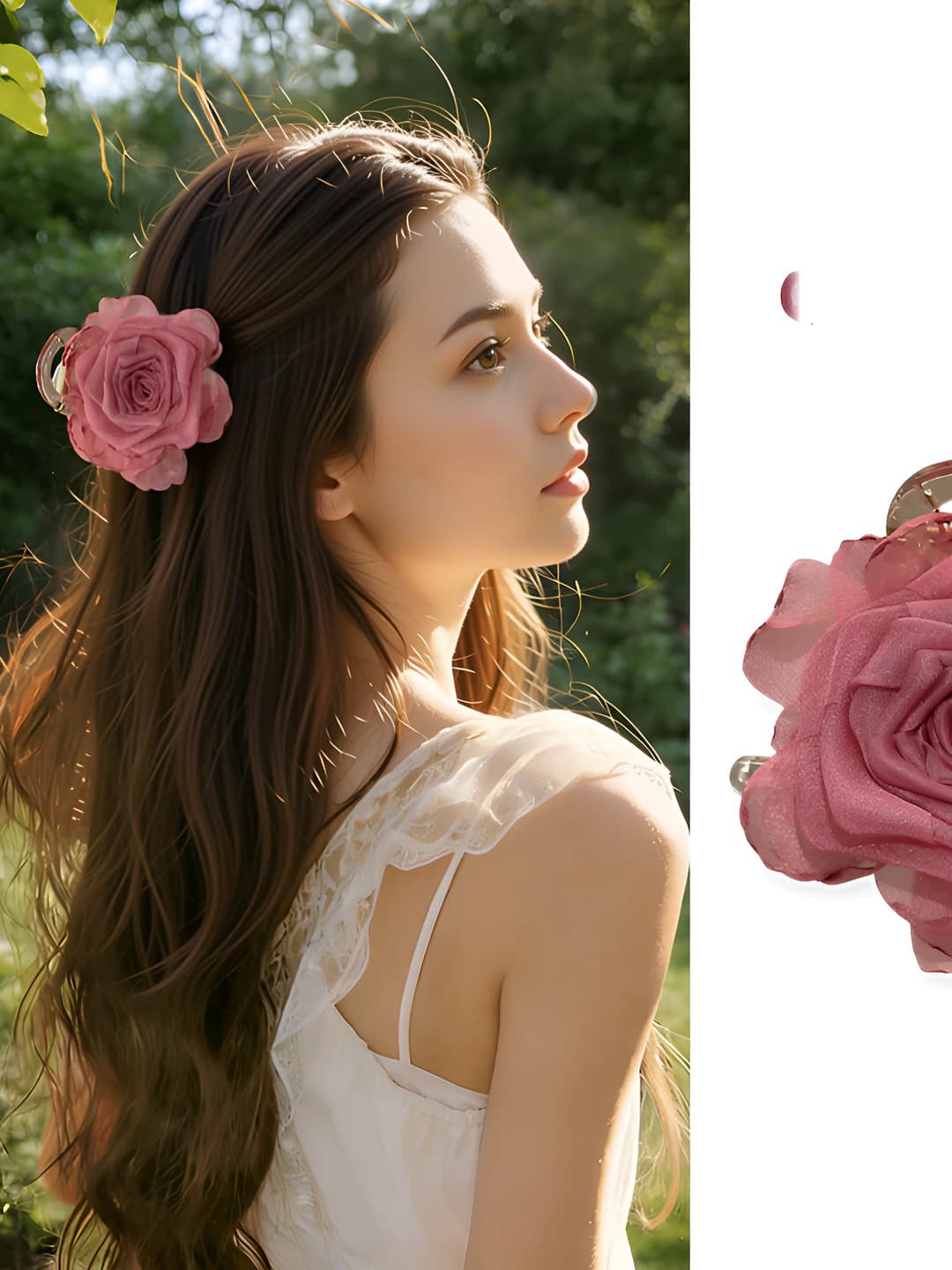 Women's flower hair clips and combs: 2026 new style, sweet small claw clip for back of head
