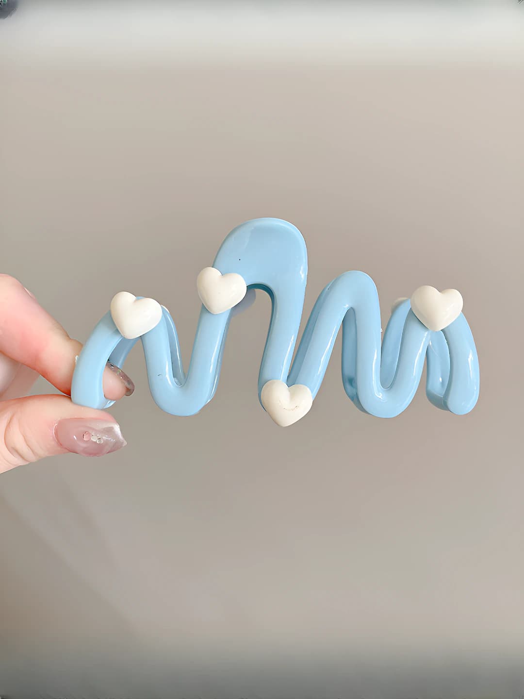1# Blue heart wave clip 11 cm