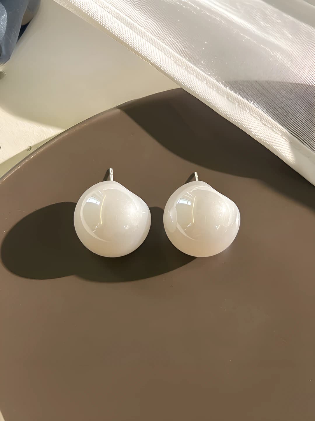 Pearl stud earrings, 925 silver