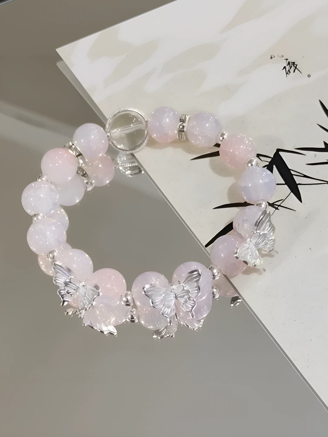 Teal-Pink Butterfly Bracelet