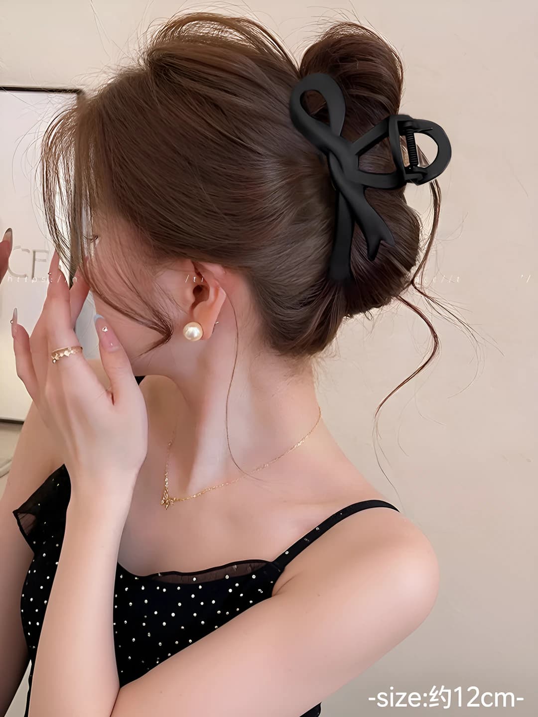 Чёрный зажим-бабочка, 12 см