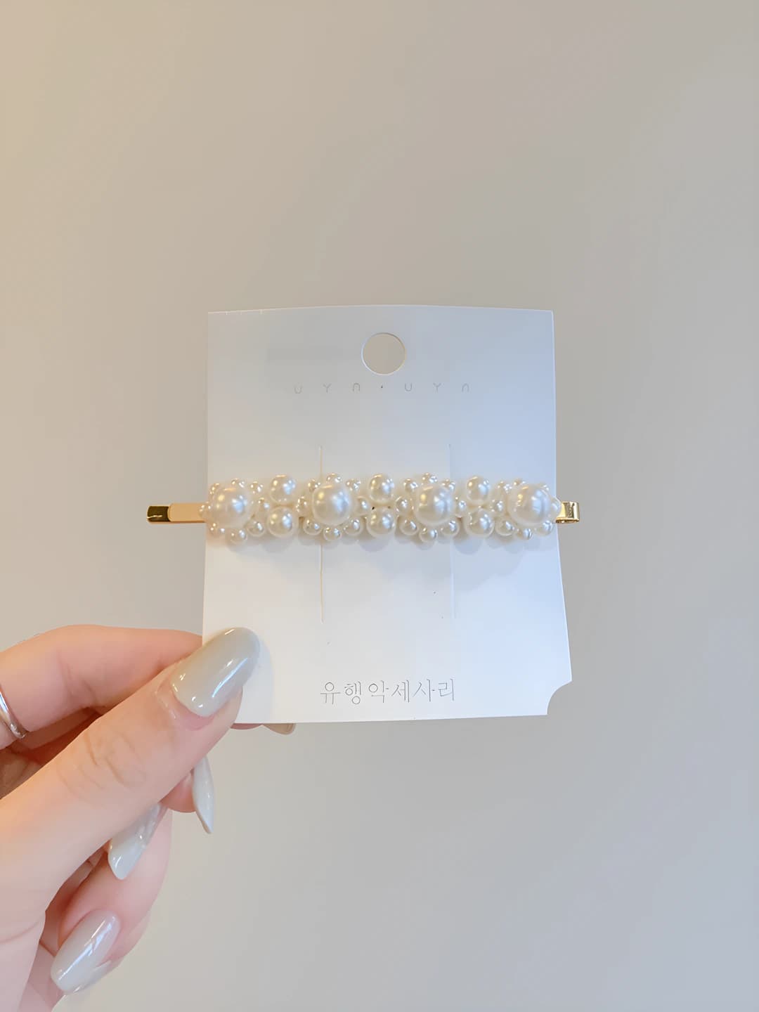 41#B Gold small 4 pearls