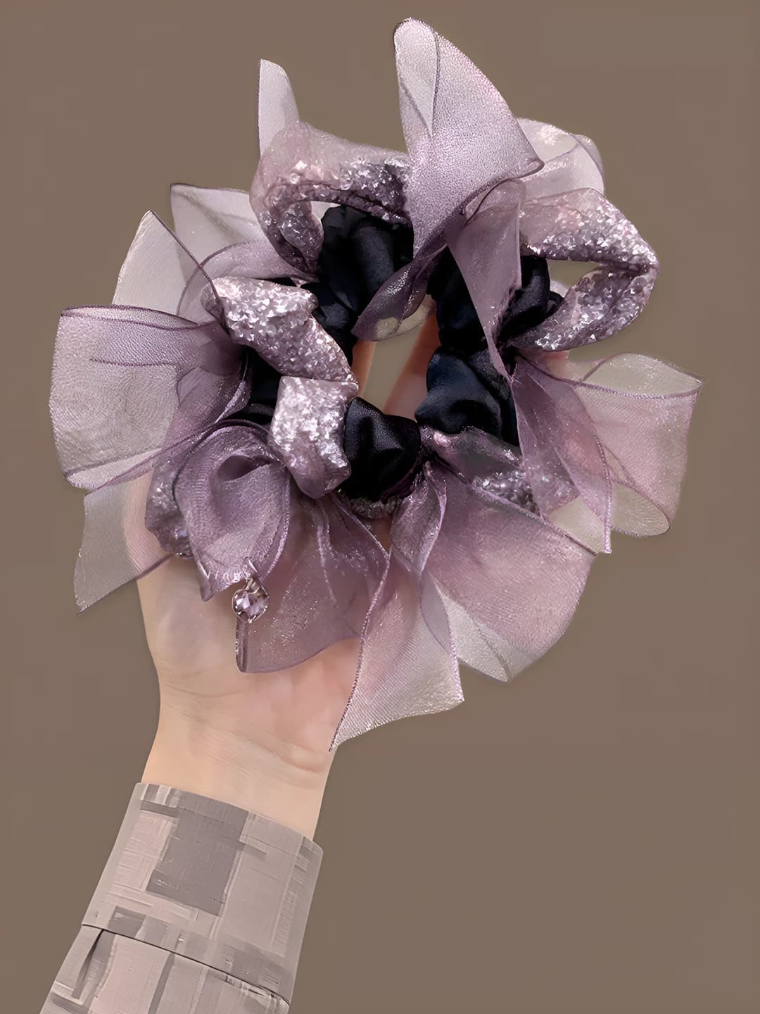 1# Purple bow, small diamond, ~15 cm