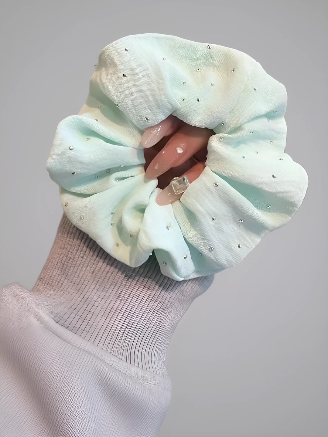 Light blue, rhinestone, large