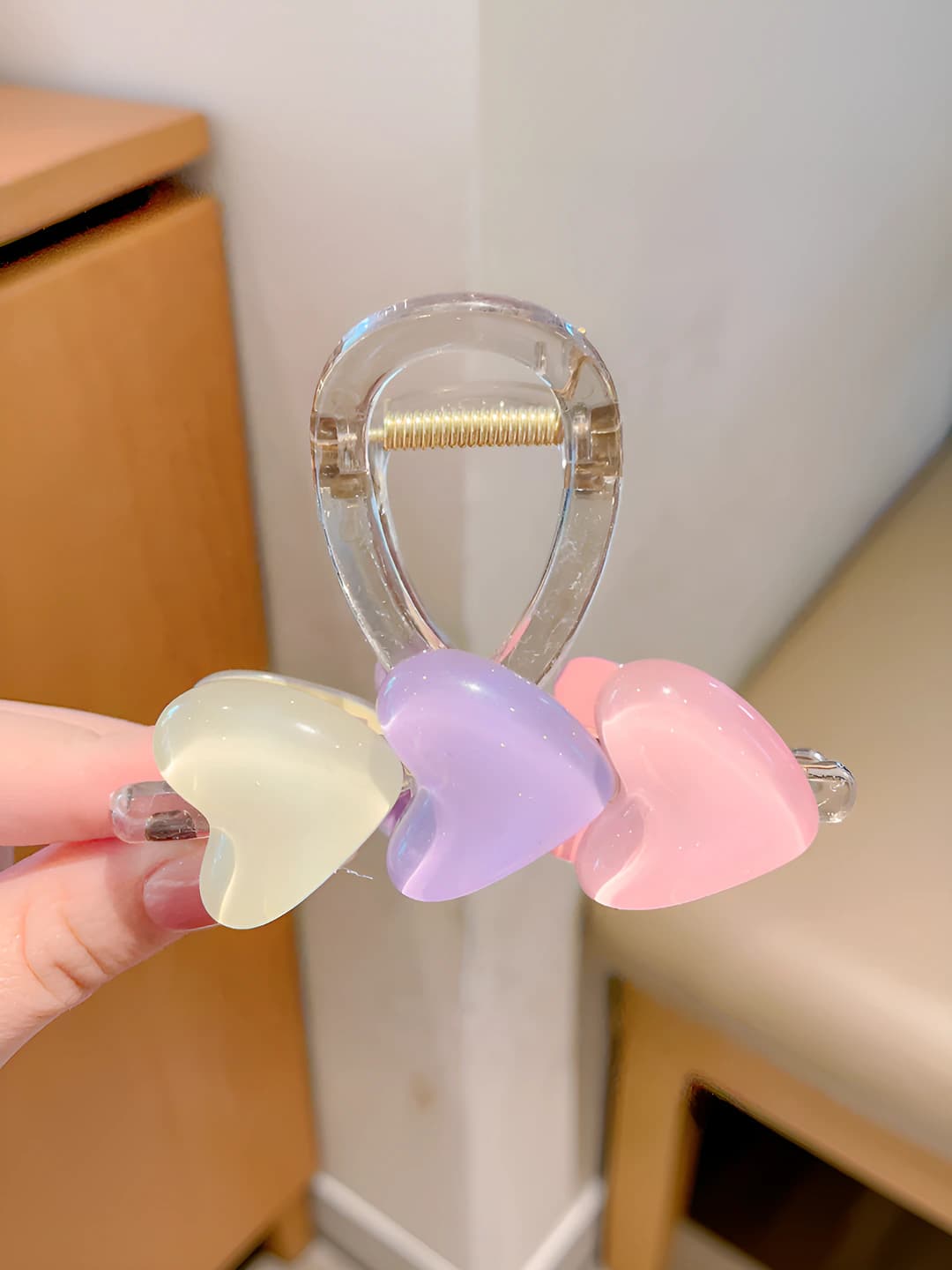 Heart candy color clip 8 cm