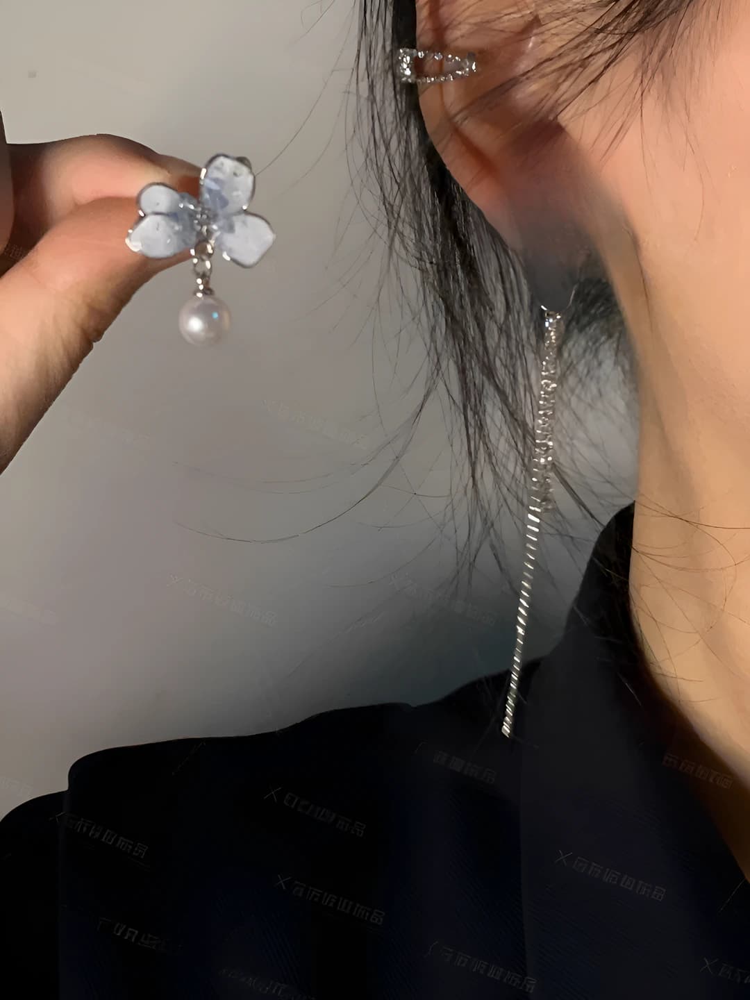 10# Silver post - Silver - Blue