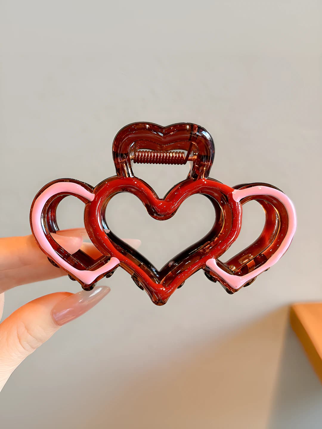 Qizil-pushti yurak tutqich 9 cm