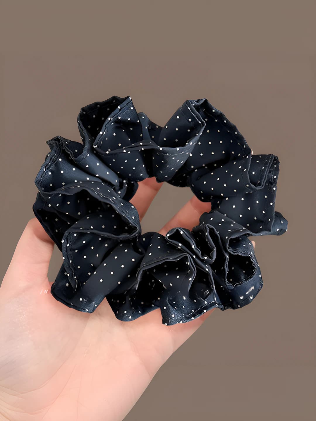 Small, double layer, polka dot, bow, ~11 cm