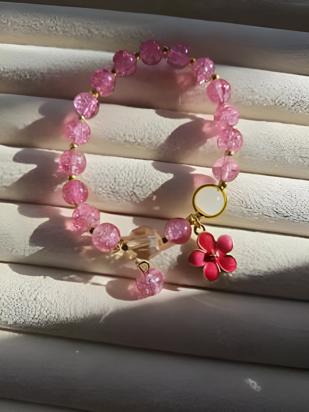S096-8MM rose red crystal flower glass