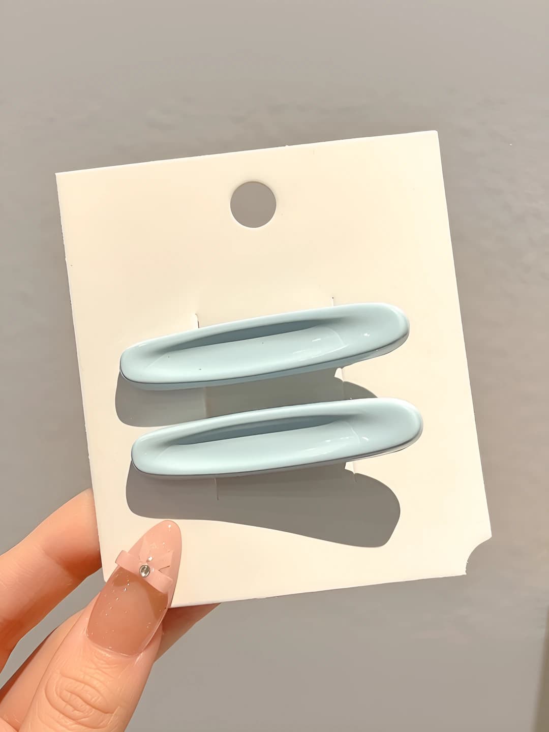 1# Rangli oval gulli soch to'g'asi Ko'k rang Juft ~5.2cm