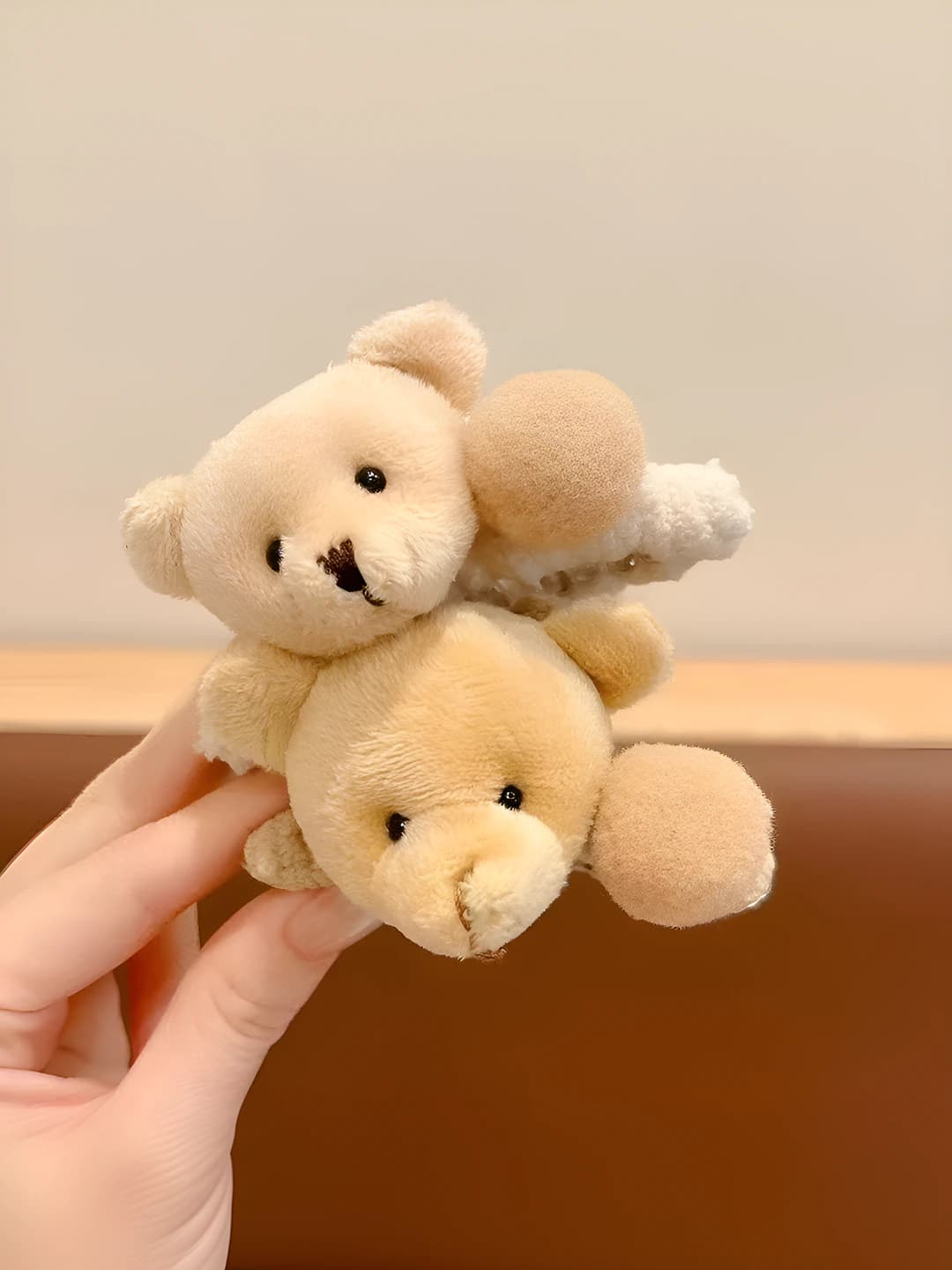 Women's plush bear hair clip, autumn-winter, hair clips and combs