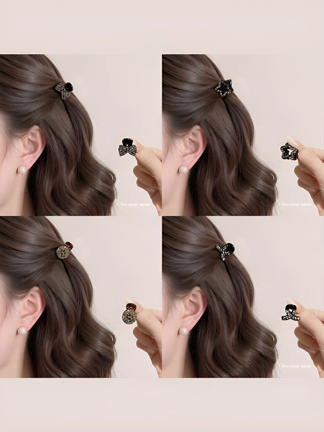 Women's hair clips and combs 2026, fresh and sweet style, made of plastic