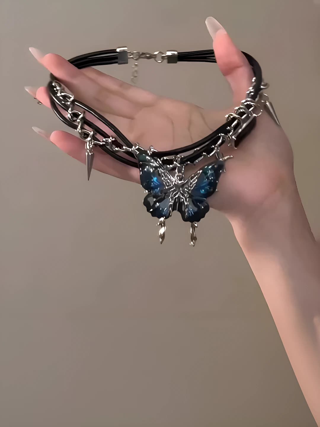 Gradient Blue Butterfly Necklace