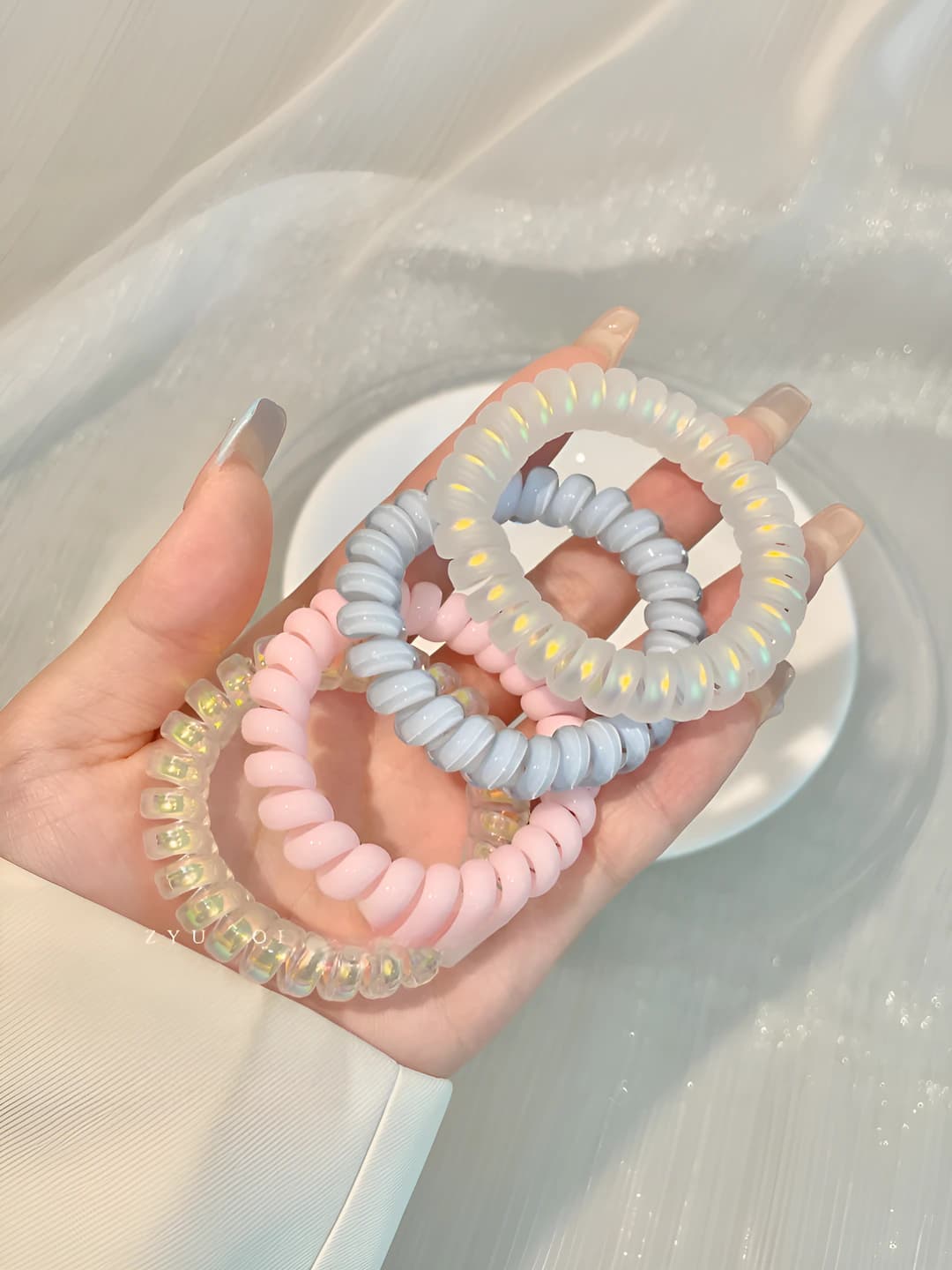 1# Light pink-light blue 4 pc set opp bag