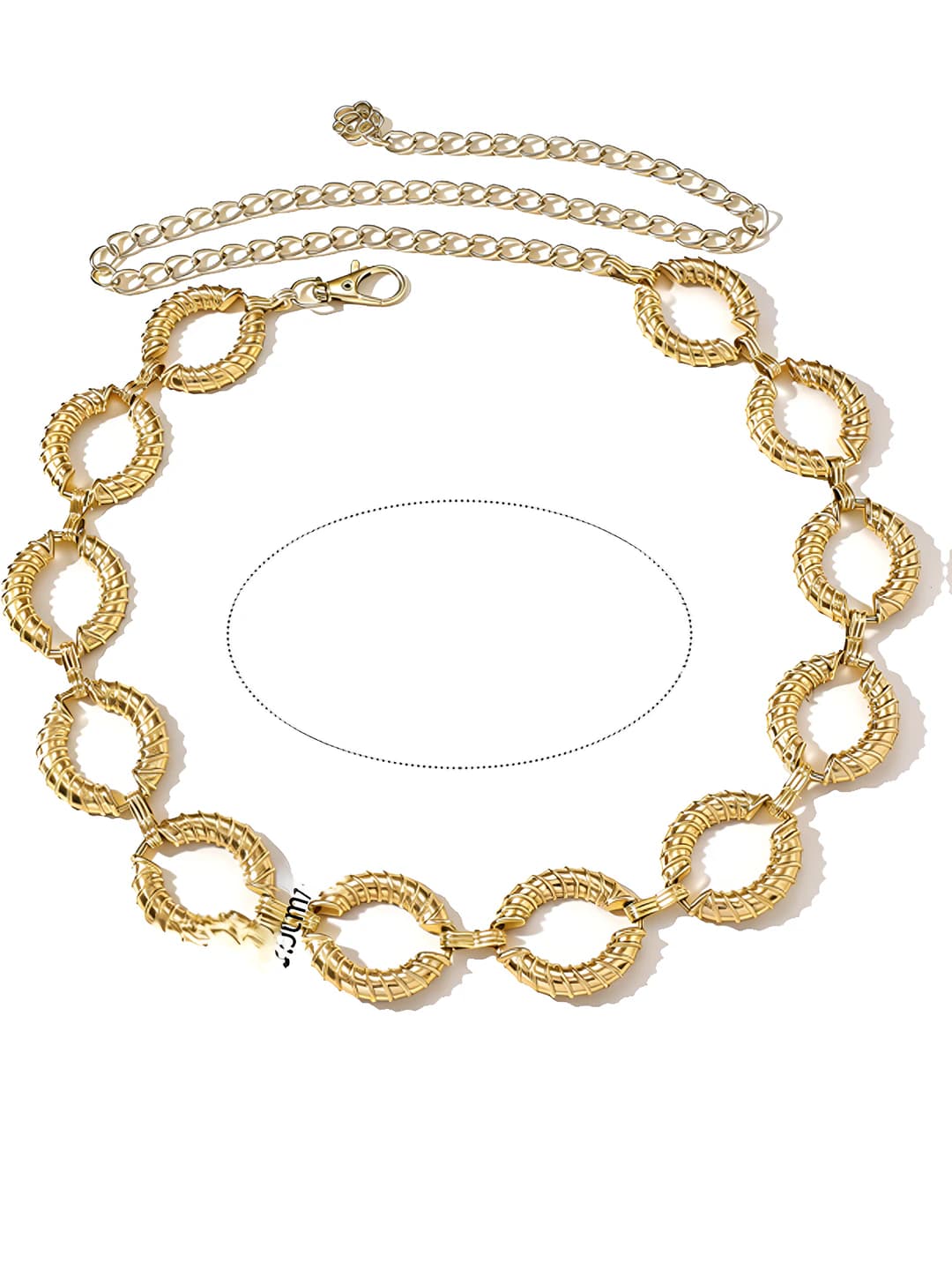 30# Gold twisted oval ring