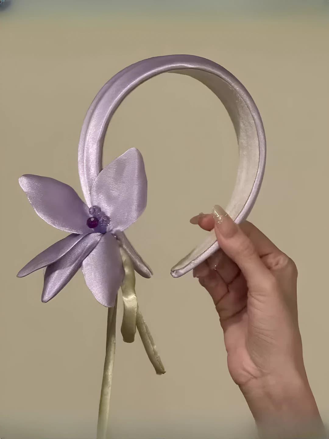 Women's lily flower headband, fabric, handmade, 2026