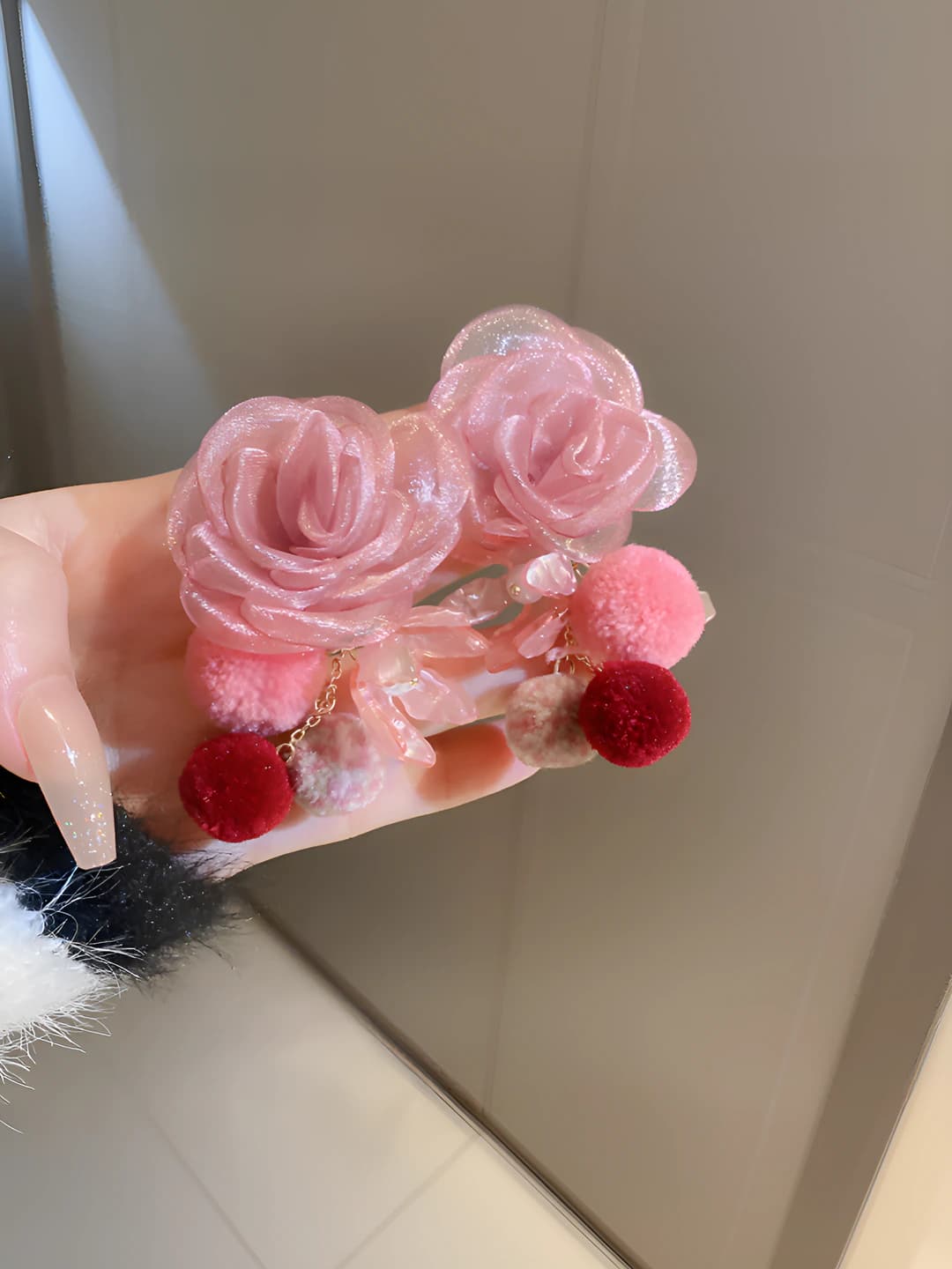 62# Silver - Gold - Pink flower