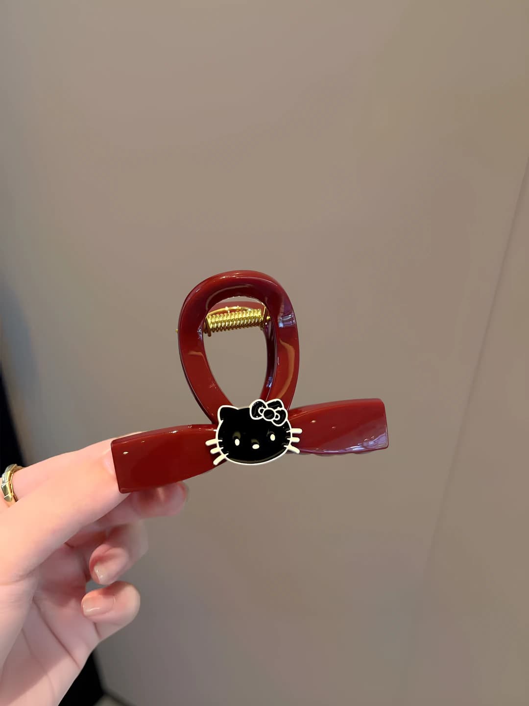 2# Kitty bow clip - Red