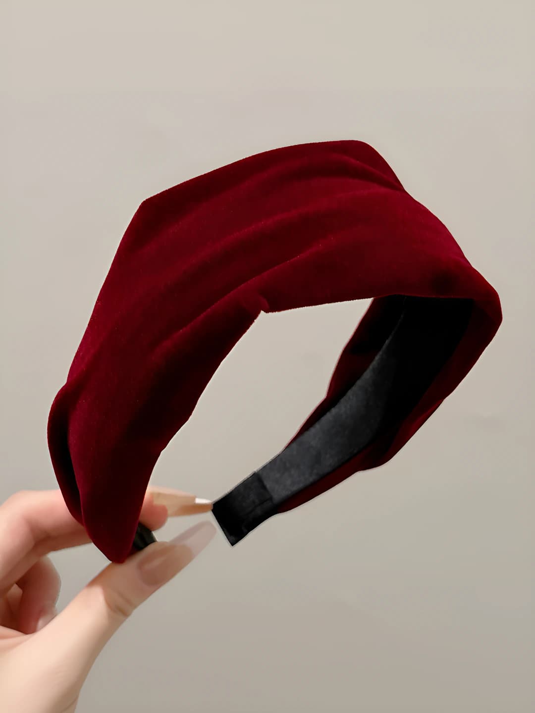 1# Wine red velvet headband