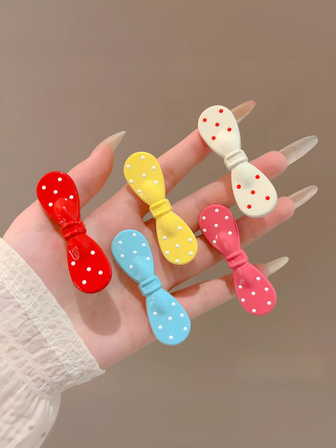 2# Multicolour bow, 5 pcs