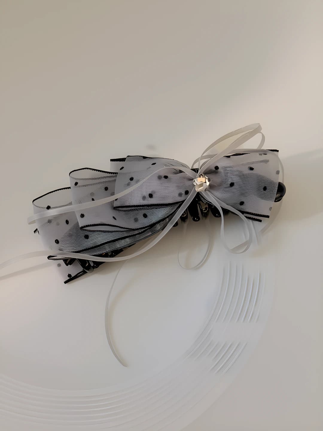 Grey tulle bow
