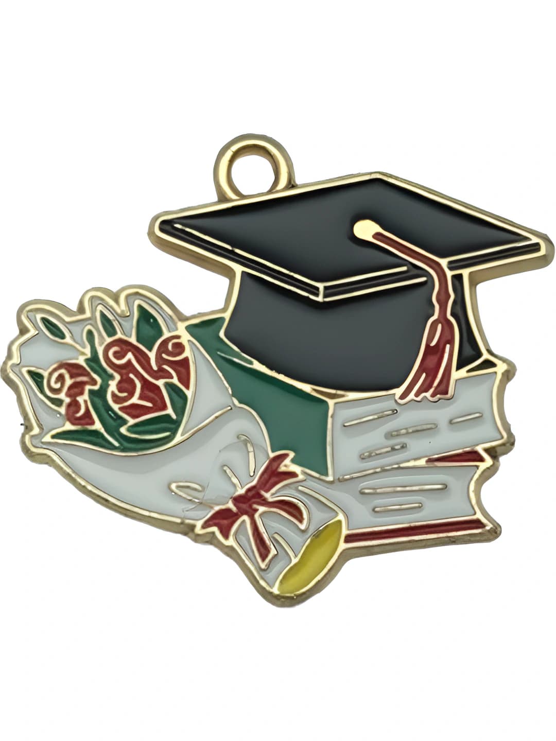 1 pc doctor cap, bachelor cap, flowers 25x29mm-2.9g