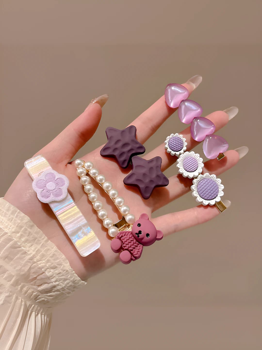 4# Purple gradient flowers 5 pc