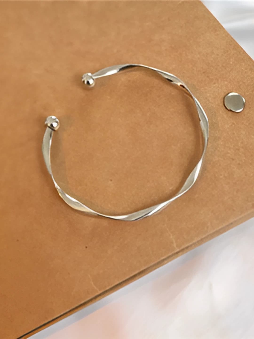 Silver open bangle