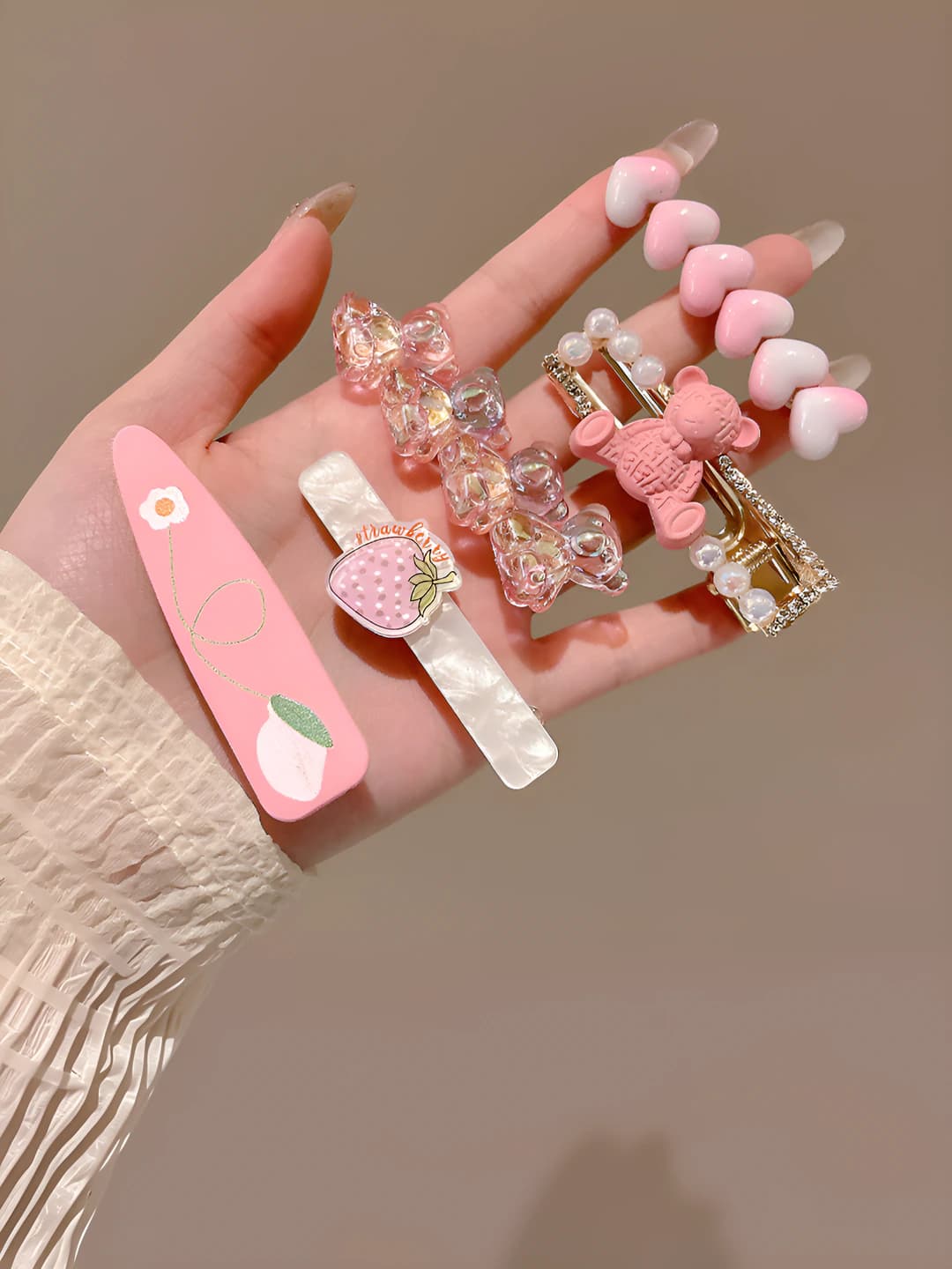 Pink bear, 5 pcs