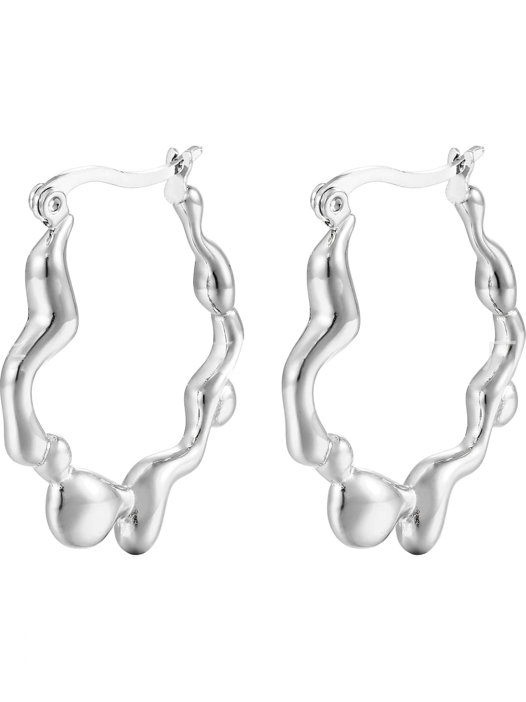 Irregular earrings steel MS-166